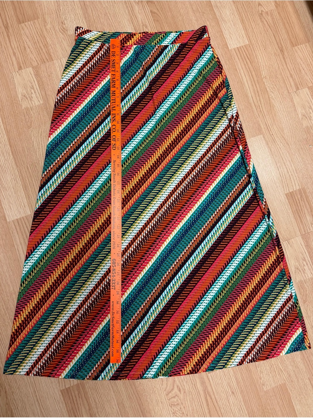 C Multicolor Diagonal Stripe A-Line Maxi Skirt - Picture 2 of 6